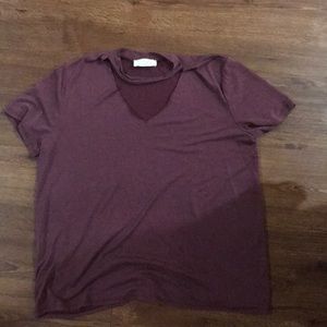 Maroon short sleeve top